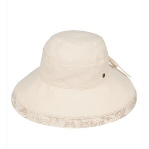 Wallaroo Victoria Ivory Floral Wide Brim Sun Hat UPF 50+ Medium 58cm